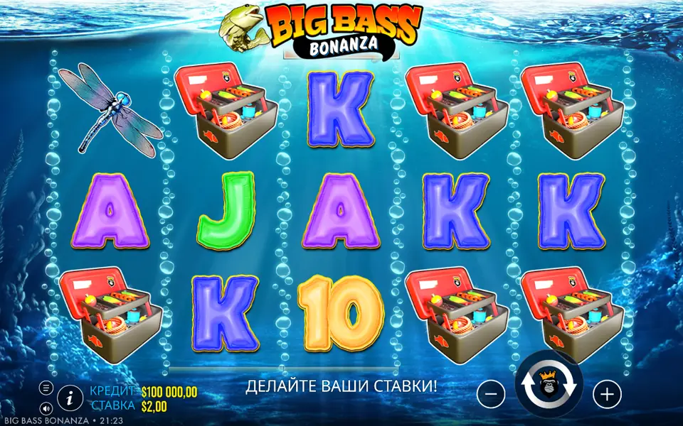 Big Bass Bonanza: барабаны в базовой игре